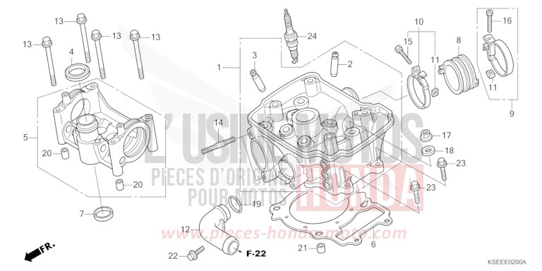 CULASSE de CRF150R "Grandes Roues" EXTREME RED (R292) 2013